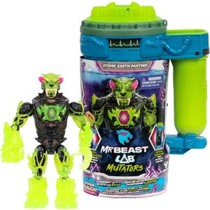 MrBeast Lab Hyper Fusion Mutators, Experiment & Create The Atomic Earth Panther, Add Mutation Fluid, Press The Fingerprint Scanner & Reveal The Panther, Over 20 Points of Articulation, Collect All 3