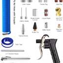 SARDVISA 22-Packs Air Compressor Accessories Kit, 25FT Upgrade Repairable PU Air Hose with 1/4'' NPT Air Tool Kit, Air Blow Gun/Air Chuck/Tire Gauge, Pneumatic Tool Set