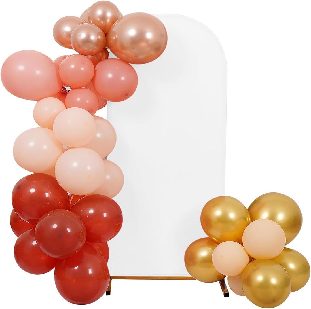 Peomeise 6.6FT Wedding Arch CoverWhite Arch Backdrop Cover Stretchy Spandex Backdrop Stand Covers for Birthday Party Ceremony Banquet Decor (79.2" L x 39.6" W)