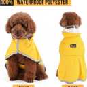 SlowTon Dog Raincoat, Adjustable Dog Rain Jacket Clear Hooded Double Layer, Waterproof Poncho with Reflective Strip Straps and Storage Pocket for Small Medium Large Dog (XXXL)