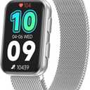 MorePro Health Fitness Tracker with Blood oxy-gen Monitor and 24/7 Heart Rate and Blood Pressure, Sleep Monitor, 120+ Sport Modes Waterproof Fitness Watch for Women Men Android iOS, Sliver (Silver)