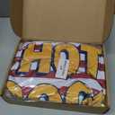 Chumia 6 ft 4th of July Rectangle Tablecloth Stretch Spandex Hot Dog Patriotic Tablecloth 250th Anniversary USA Independence Day Table Cover American Flag Table Cloth for 4th of July Party Decorations