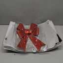 Metal Christmas Tree Collar - Tree Collars for Artificial Trees - 24in Tree Base Cover with Red Bow for 6ft 7.5ft Trees (Black)