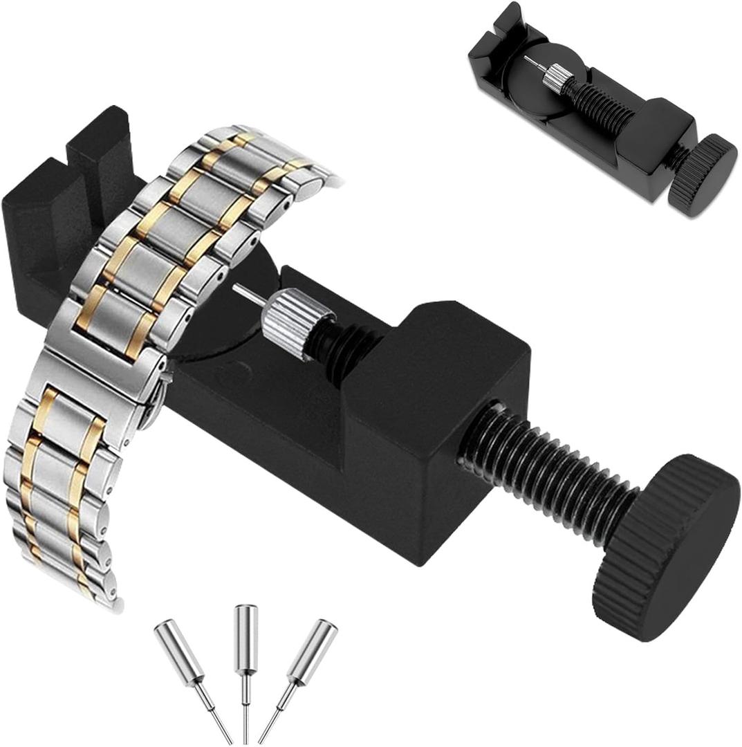 Watch Link Remover Kit Metal Watch Strap Repair Tool, Watchband Link Adjustment Tools for Pins Replacement Watch Hammer Spring Bar, Watches Resize Shortening Tools