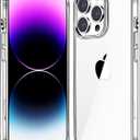 JJGoo Compatible with iPhone 14 Pro Case Clear, Non-Yellowing Shockproof Phone Case for 14 Pro, Slim Anti-Scratch Hard PC Back Protective Cover Bumper 2022