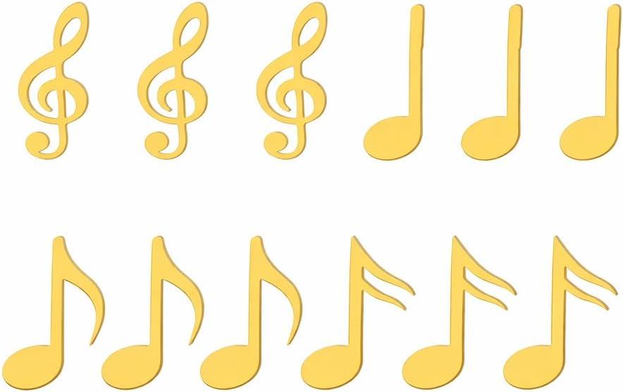 Acrylic Musical Notes Cake Topper Sets of 12 pcs Acrylic Musical Notes Cake Decorations Musical Themed Cake Topper (Black Mirror Acryl)