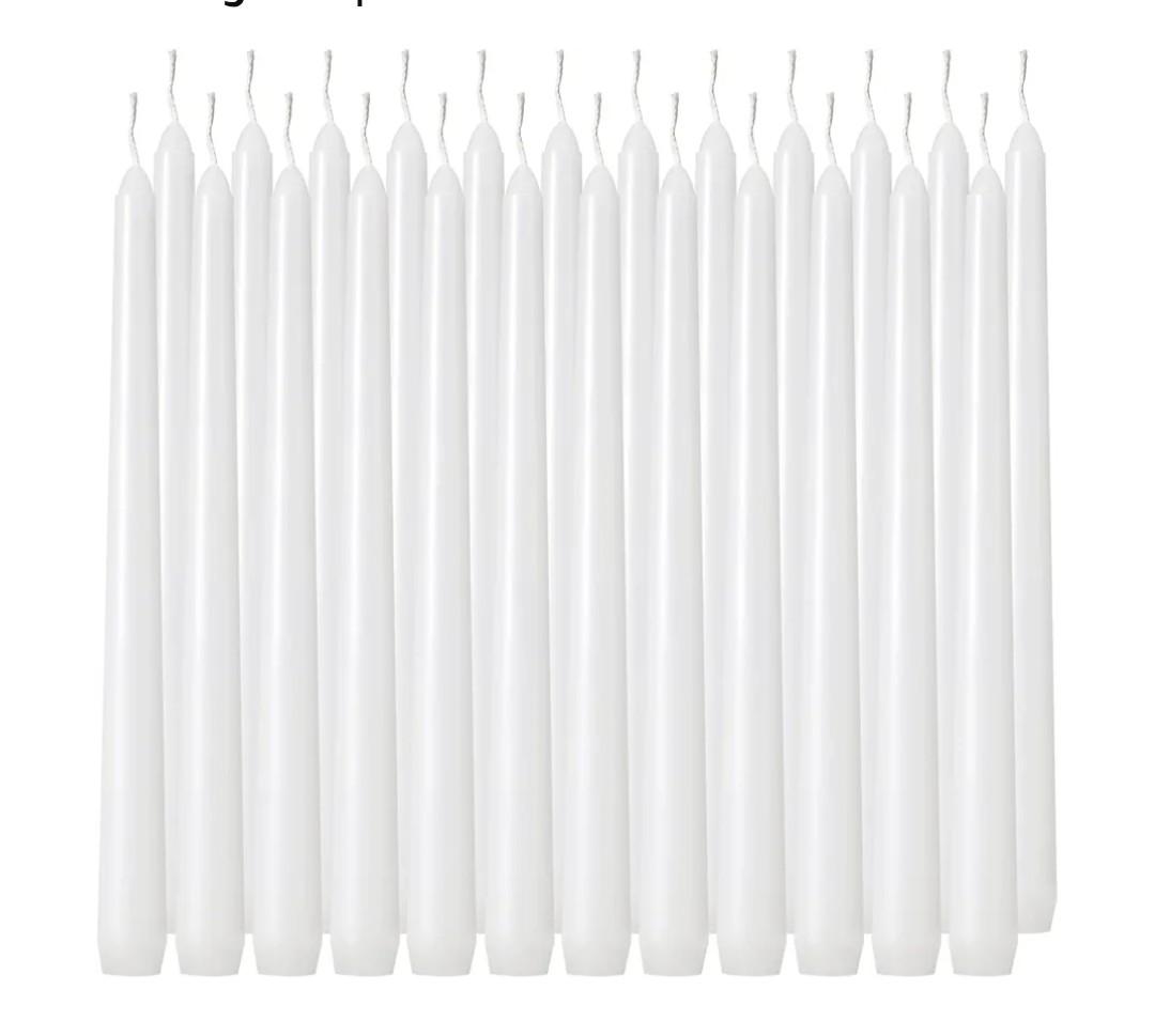 Tuyai 36 Pack Tall White Taper Candles, 10 inch (H) Dripless, Unscented Dinner Candle, Smokeless Taper Candles, Paraffin Wax with Cotton Wicks, 8 Hours Burn Time