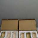 6 Pcs 5.3 Inch Ceramic Succulent Pots Stone Shape Bulk Rectangle Window Box Cactus Plant with Drainage Hole Succulent Planters Small Cactus Pots for Indoor Garden Office Table Decor Gift