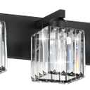 Aipsun Black Vanity Light Bathroom Lighting Fixtures 3 Light Crystal Modern Bathroom Vanity Light (Exclude Bulb)