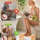Foldable Toilet Stool, 7 Inch Poop Stool for Bathroom, Bamboo Toilet Potty Squat Adults, Dual Anti-Slip Potty Step Stool for Pooping, Improve Squatting Posture and Comfort for Kids Seniors, Natural