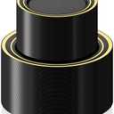 BESTSTAR 200PCS Black Plastic Plates Set with Gold Rim, 100 10.25 inch Dinner Plates and 100 7.5 inch Dessert Plates, Premium Disposable Plates forfor Party, Wedding, Holiday