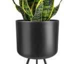 Mid-Century Metal Flowerpot with Stands, Black Stylish Modern Floor-Standing Flowerpot,Suitable for Orchid, Aloe Indoor Outdoor Decoration 8.5'' Wide 18'' high