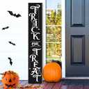Halloween Porch Sign Decor "Trick or Treat" Wooden Hanging Sign Door Porch Standing Decorative Signs for Front Door Farmhouse Outdoor Indoor Welcome Sign Wall Craft Decor 47.2"H