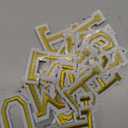 FR 52 Pcs Iron on Letters Patches, Varsity Alphabet Embroidered Patch A-Z Applique for Clothes, Dress, Hat, Jeans, DIY Accessories (Glod)