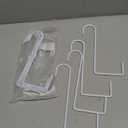 uxcell 8Pcs Vinyl Fence Hooks Patio Hooks, 3 x 8 Inch Powder Coated Steel Fence Hooks Hangers for Hanging Plants Bird Feeders Lights Outdoor Decor Pool Equipment, White