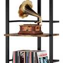 Hosfais Book Shelf Narrow Bookshelf: 5 Tier Wood Bookcase with Metal Edge Protection Industrial Modern Bookshelf Book Storage Organizer for Living Room Bedroom Home Office (Rustic Brown)
