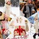 Women Winter Warm Hat Scarf Gloves Set, Touchscreen Gloves Beanie Hat Thick Scarf Set, 3 Pieces Warm Winter Gift (Gray)