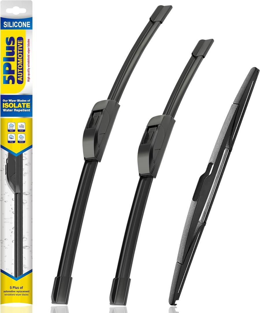 5 PLUS Silicone Windshield Wipers Replacement for 2007-2014 Ford edge, 2007-2015 Lincoln MKX Wiper Blades(Set of 3),Automotive Replacement Windshield Wiper Blades For My Car-26"/20"/14"