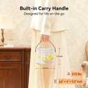 DIGIX Rechargeable Portable Humidifier-Smart Display,Night Light,Easy Clean,1.4L Small Humidifiers for Bedroom Baby, Personal Mini Humidifier for Travel Home Plants,3 Mist Modes, Auto Shut-Off (White)