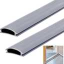 2 Pcs 36 Inch Vinyl Replacement Insert for Adjustable Height Aluminum Thresholds with Seals 1-5/16 x 3/8 Vinyl Replacement Insert for Front Under Door Weather Stripping Seal Exterior (Gray)