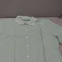 TUREFACE Short Sleeve Button Up Shirts Men's Green Textured Shirts Wrinkle-Free Fashion Summer Beach Shirts, XXL 