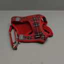 GAMUDA Small Dog Harness Collar and Leash Set, Step in No Chock No Pull Soft Mesh Adjustable Dog Vest Harnesses Plaid Reflective for Dogs Puppy Cats Kitten Rabbit (Red, L)