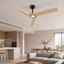 Skylike 60'' Modern Big Ceiling Fan with Light and Remote for Living Room