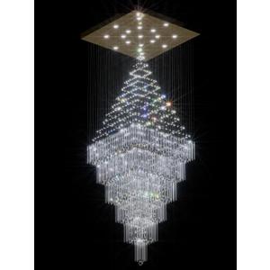 Flashing God D48''X H120'' Extra Large Chandelier for High Ceiling Modern Raindrop Chandelier Crystal Flush Mount Ceiling Light for Foyer Living Room Staircaes Entrance Gold