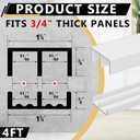 Landical 2 Set 4ft White Plastic Sliding Door Track Set for 3/4" Thick Panels Closet Glass Doors Include 2 Pcs Top Bottom Sliding Cabinet Track for Cabinet Window