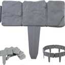 VYNTRA 20Pcs Landscape Garden Edging Border No-Dig 9 Inch Tall Flower Bed Border 16FT Length Plastic Stone-Like Textured for Fence Decorative Lawn Plastic Fencing Flexible for Patio Yard Pathway Grey