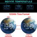 Digital Wall Clock, LED Moon/Earth Design, Temperature Display, 7.87 x 7.87 inches (Earth, 12.59 INCH)
