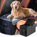 Back Front Seat Extender for Large Dogs Up to 200 Lbs, Adjustable Dog Back Seat Extender with Cushion & Storage Box, Car Organizer Gap Filler for Front or Back Seat