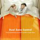 Electric Blanket King Size 100" x 90" - Soft Flannel Sherpa Heated Blanket King with Dual Control, 5 Heating Levels & 10 Hours Auto Off, Washable Heating Blanket with Fast Heating (Orange)