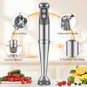 KOIOS Immersion Blender, 1000W Anti-scratch 3-in-1 Hand Blender, Upgraded 12 Speed Stainless Steel Blade Stick Blenders with Turbo Mode, Whisk and Milk Frother, Non-BPA