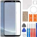 Front Screen Glass Outer Panel Lens Replacement +OCA Compatible with Samsung Galaxy S8 SM-G950 (No LCD Screen and Touch Digitizer) with Repair Kit