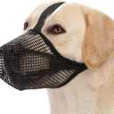 Crazy Felix Dog Muzzle, Soft Mesh Muzzle for Small Medium Large Dogs Labrador German Shepherd, Breathable Adjustable Mouth Guard for Biting Chewing Scavenging, Allows Panting and Drinking(Black, M) (M-(Snout Cir: 9.75-10.75))