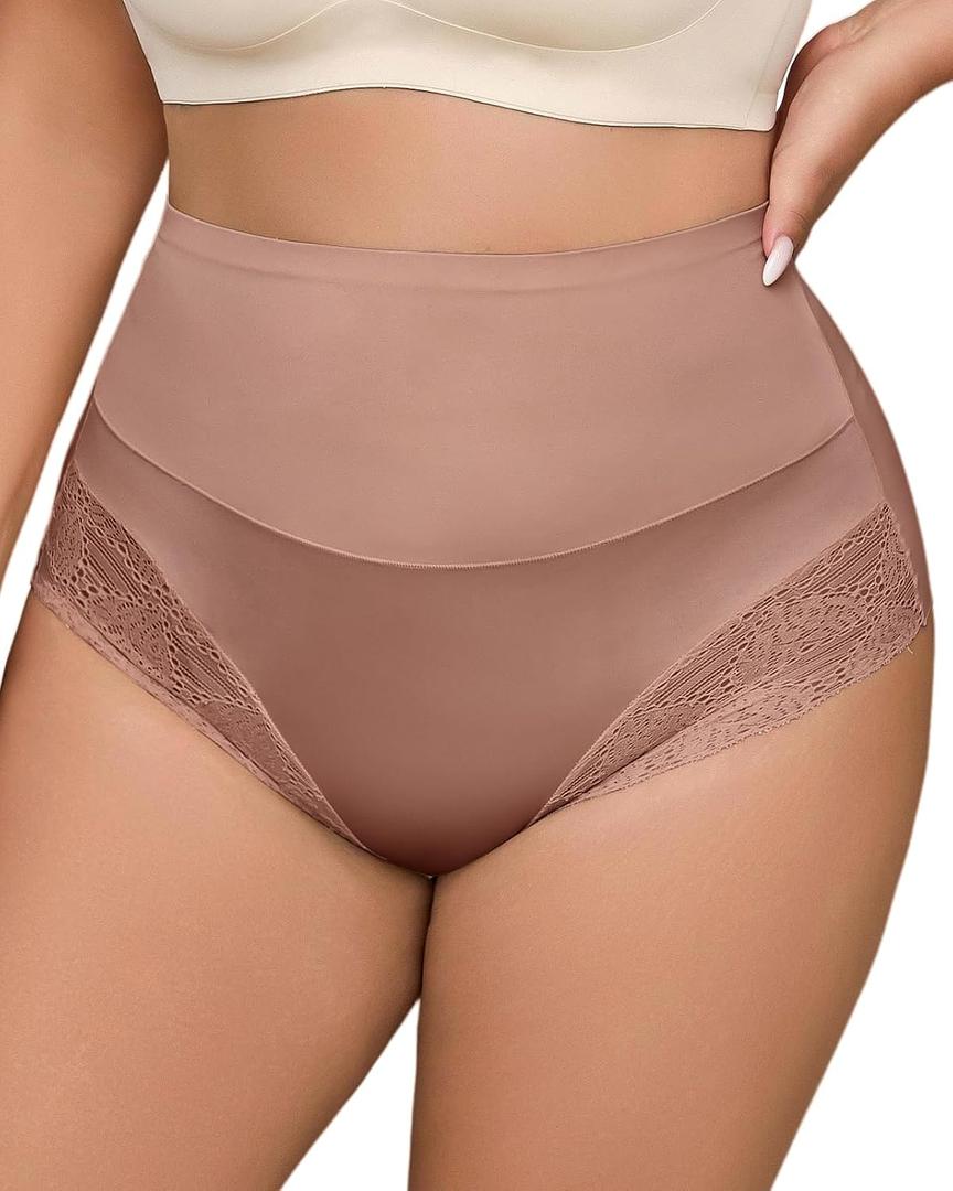 Shapewear for Women Tummy Control Panties Lace High Waist Seamless Tummy Control Shapewear (Beige, XL)