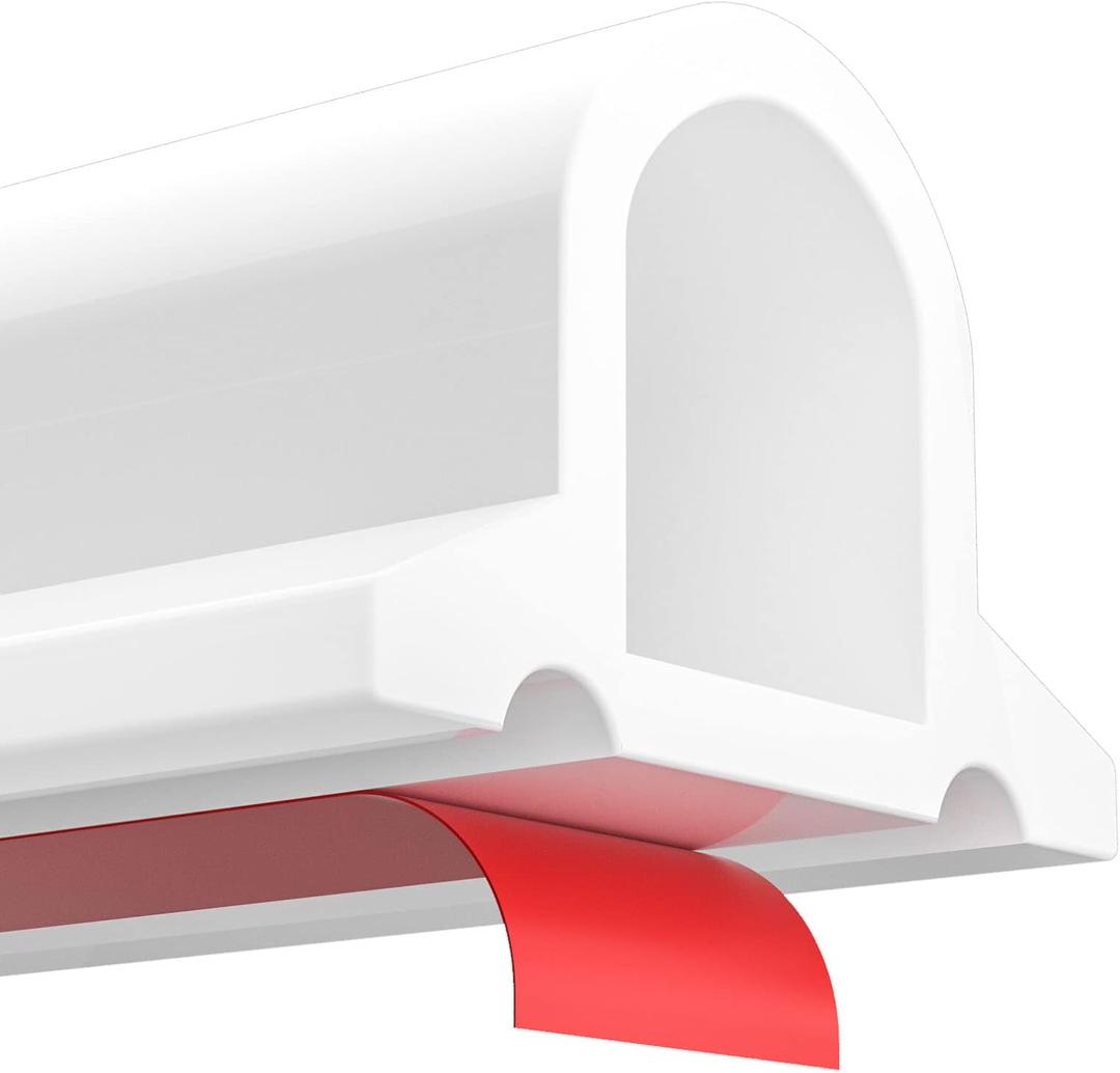 98 Inch Collapsible Shower Threshold Water Dam, Ideal for Wheelchair Accessible Silicone Shower Barrier Water Stopper Retention System Dry and Wet Separation for ADA Shower Bathroom (6ft) (White)