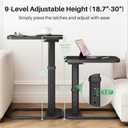 Kitstorack Upgraded TV Tray Table with Panel Lock, Adjustable Height & 90 Flip-Over Design, Sofa Arm End Side Table for Eating, Dinner, Snack, Laptop, Couch, Bed, Chair or Small Spaces, Black
