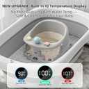 Baby Bath Seat for Babies 6 Months & up with Thermometer, Non-Slip Toddler Bath Seats for Sitting Up, Safe Infant & Newborn Bathtub Chair with 4 Suction Cups, Soft Cushion & Temperature Display, Gray
