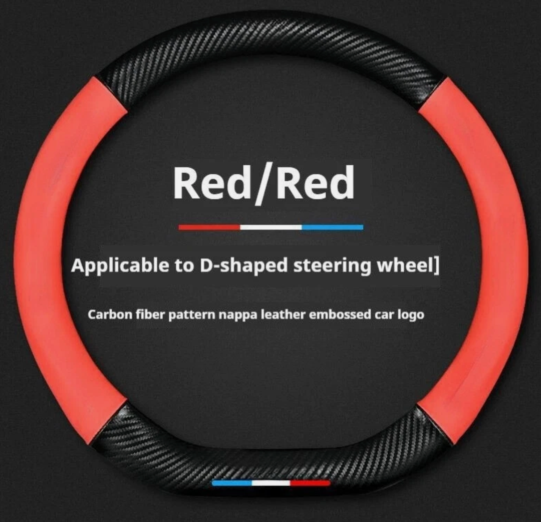 Custom-Fit for Chevrolet Steering Wheel Cover, Premium Leather Car Steering Wheel Cover with Logo, Non-Slip, Breathable,