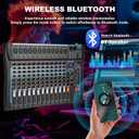 12 Channel Audio Interfacer Sound Board Mixer DJ Mixer 16-Bit DSP Effect USB Audio Mixer +48V Phantom Power Bluetooth Mixer for Karaoke Studio Streaming Recording,Live Streaming
