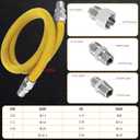 72" Dryer Gas Line Hose/Flexible Gas Line Kit with Connector1/2"FIP 3/4"FIP 3/8"FIP,5/8" OD Gas Range Connector Kit for Gas Stove,Dryer,Water Heater-by MIFLUS