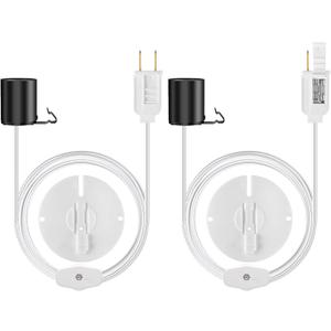 2 Set Christmas Blow Mold Light Kits Outdoor Replacement,E27 E26 Single Accessory Cord Salt Lamp Light Socket for Christmas Village Lights Ceramic Tree Craft and Santa Snowman Decorations