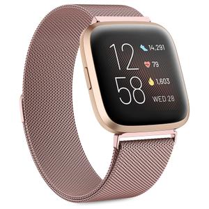 STAINLESS STEEL MESH BAND FOR USE WITH FITBIT VERSA ROSE GOLD - New