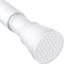 MEXAU Shower Curtain Rod 45-77 Inch White Shower Rod 7/8" Tension Curtain Rod Adjustable Curtain Rods No Drilling Shower Tension Rod Shower Curtain Tension Rod for Bathroom Windows Doorways