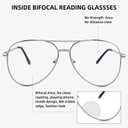 3 Pack Bifocal Reading Glasses for Women Men, Aviator Bi-focal Readers Glasses Dual Focal Eyewear +3.50