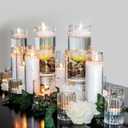 12 Pack Glass Cylinder Vases for Flower 12 Inch Tall Clear Centerpieces Bulk Vase Hurricane Floating Candle Holder for Table Home Decor Wedding Holiday Floral Shelf Party Dining Decoration