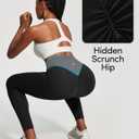 IUGA Scrunch Butt Lifting Leggings for Women Workout Tummy Control No Front Seam Compression Leggings with Pockets Yoga Pants (Black, M)