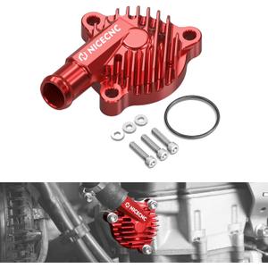 NICECNC Motorcycle Aluminum Thermostat Cover Compatible with Honda TRX450R 2010 2011 2012 2013 2014, TRX450ER Electric Start 2006-2009 2011-2014 Thermostat Housing, Replacement for 19321-HP1-670(Red)